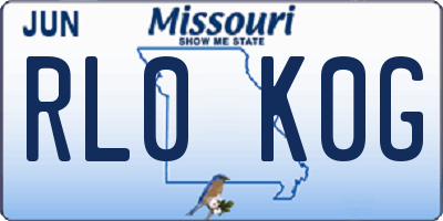 MO license plate RL0K0G