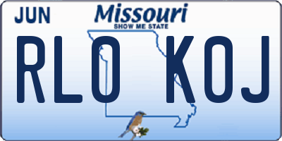 MO license plate RL0K0J