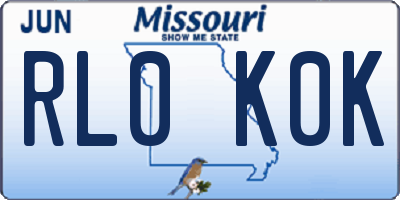 MO license plate RL0K0K