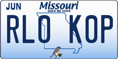 MO license plate RL0K0P