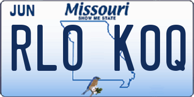 MO license plate RL0K0Q