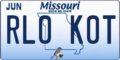 MO license plate RL0K0T