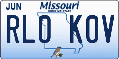 MO license plate RL0K0V