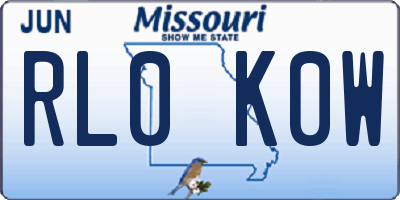 MO license plate RL0K0W