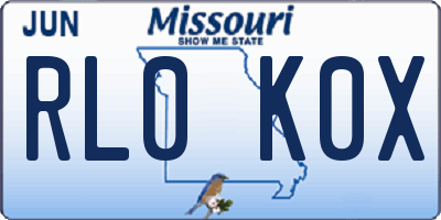 MO license plate RL0K0X