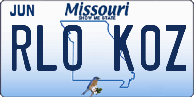 MO license plate RL0K0Z