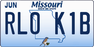 MO license plate RL0K1B