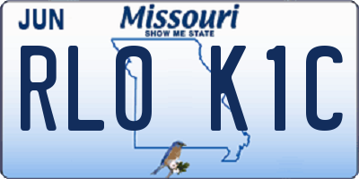 MO license plate RL0K1C