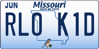 MO license plate RL0K1D