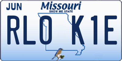 MO license plate RL0K1E