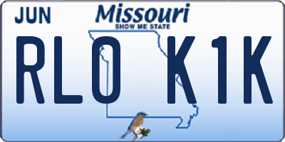 MO license plate RL0K1K