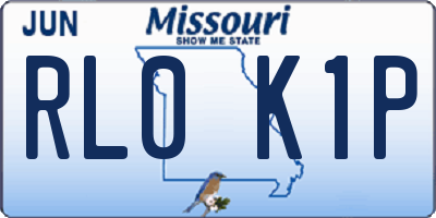 MO license plate RL0K1P