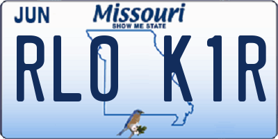 MO license plate RL0K1R