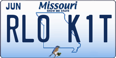 MO license plate RL0K1T