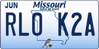 MO license plate RL0K2A