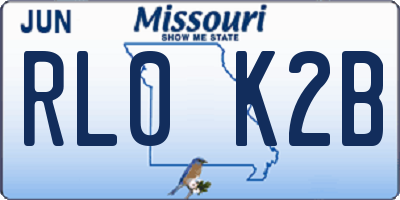 MO license plate RL0K2B