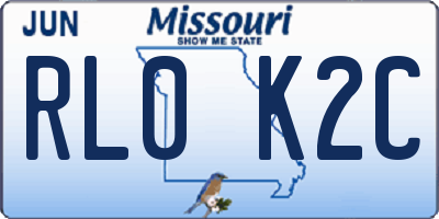 MO license plate RL0K2C