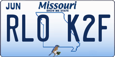 MO license plate RL0K2F