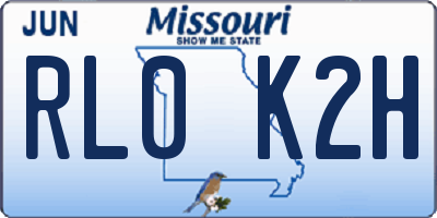 MO license plate RL0K2H