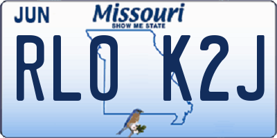 MO license plate RL0K2J