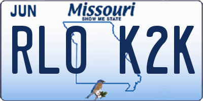 MO license plate RL0K2K