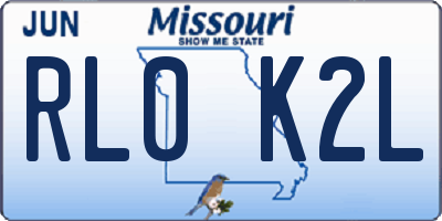 MO license plate RL0K2L