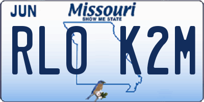 MO license plate RL0K2M
