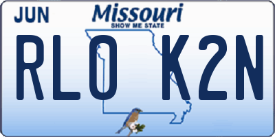 MO license plate RL0K2N