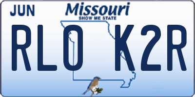 MO license plate RL0K2R