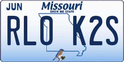 MO license plate RL0K2S