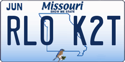 MO license plate RL0K2T