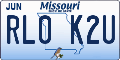 MO license plate RL0K2U