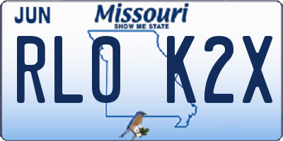 MO license plate RL0K2X