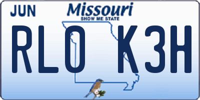 MO license plate RL0K3H