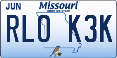 MO license plate RL0K3K