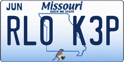 MO license plate RL0K3P