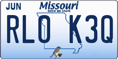 MO license plate RL0K3Q