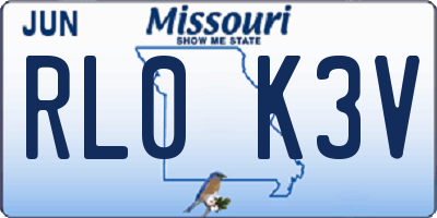 MO license plate RL0K3V
