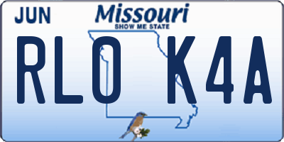 MO license plate RL0K4A