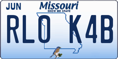 MO license plate RL0K4B
