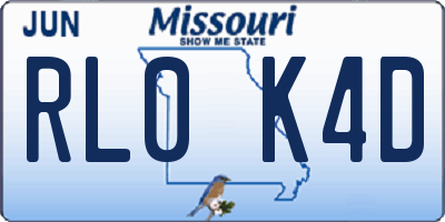 MO license plate RL0K4D