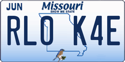 MO license plate RL0K4E
