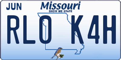MO license plate RL0K4H