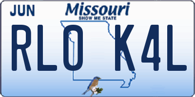 MO license plate RL0K4L