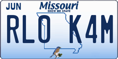 MO license plate RL0K4M