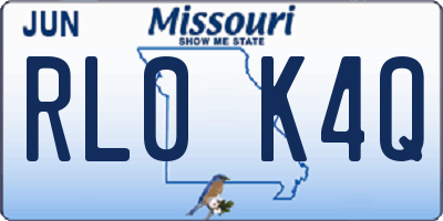 MO license plate RL0K4Q