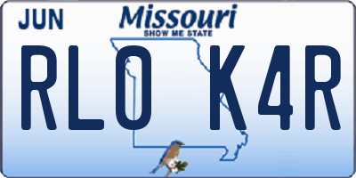 MO license plate RL0K4R