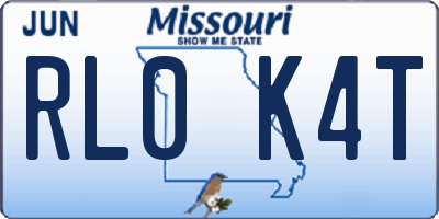 MO license plate RL0K4T