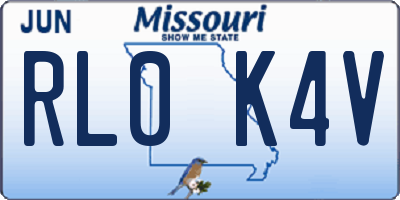 MO license plate RL0K4V