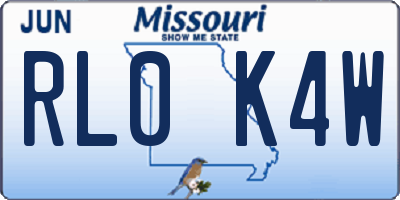 MO license plate RL0K4W